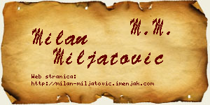 Milan Miljatović vizit kartica